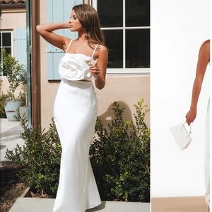 Show Me Your MuMu Ivory Maxi Satin Slip Skirt (NWT)